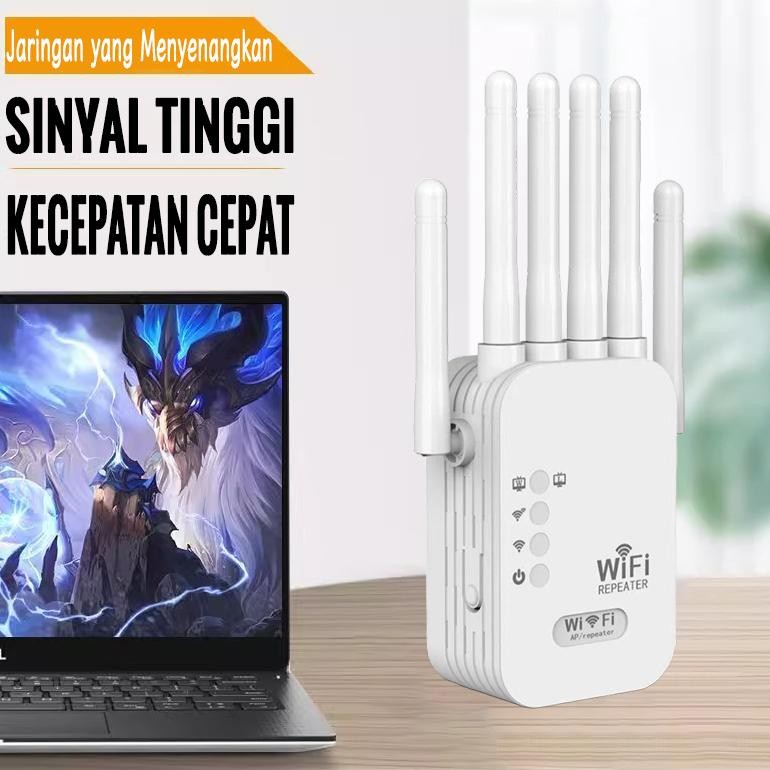 Pemancar Nirkabel Sinyal Jaringan 6 Antena Penguat Dual Frekuensi Penguat Sinyal Wifi.