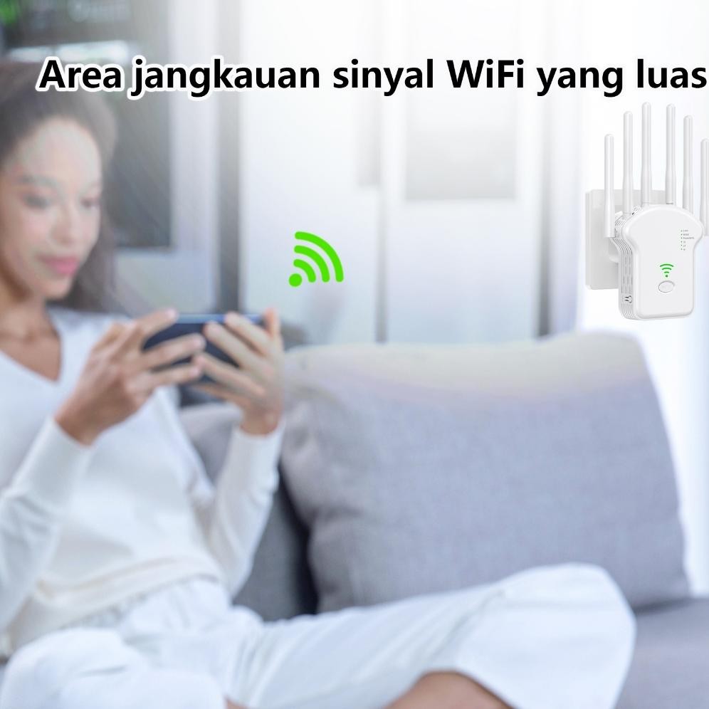 Pemancar Nirkabel Sinyal Jaringan 6 Antena Penguat Dual Frekuensi Penguat Sinyal Wifi