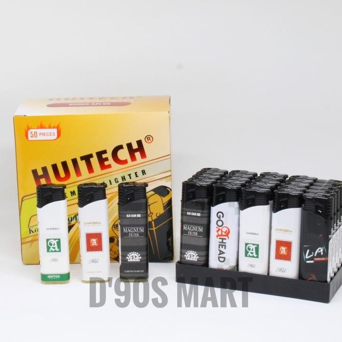 Grosir Korek Api Gas Bara Huitech Isi 50 Pcs Putih
