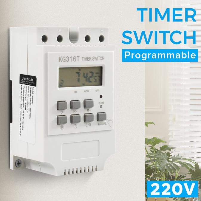 Promo Programmable Timer Digital Ac 220V 32 Program Lcd Timer Listrik Otomatis Mcb Timer Digital Tim