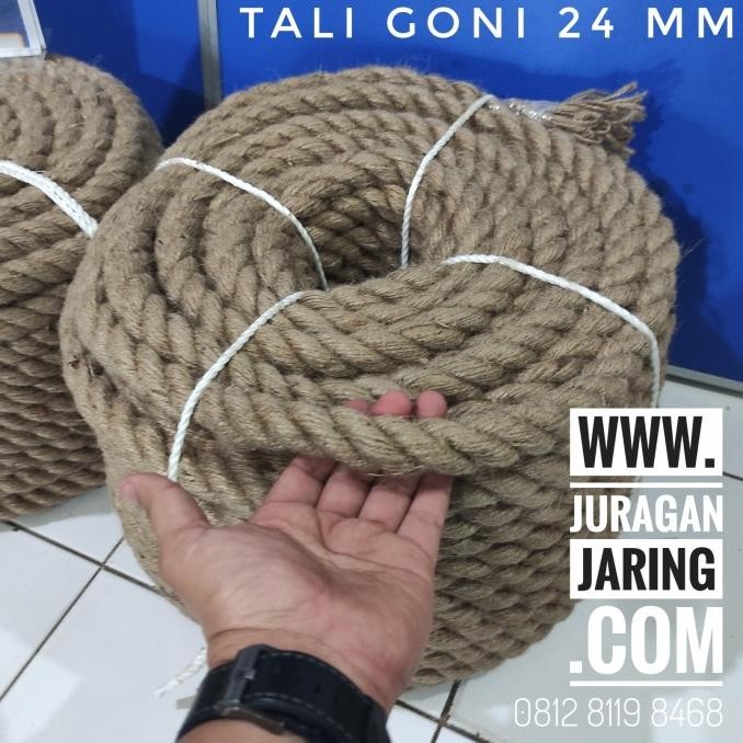 

Tali Tambang Goni 24 Mm Manila Jute Sisal Dadung Besar Per Roll New Stok