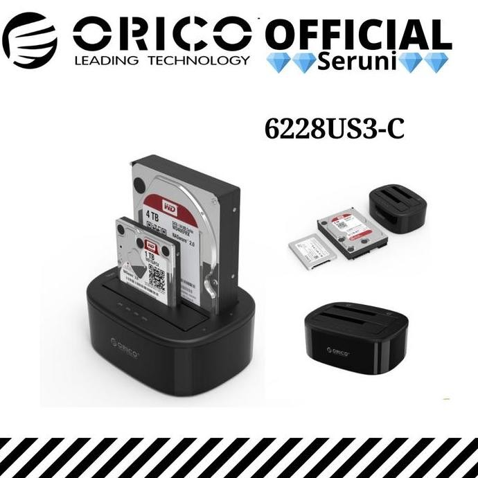 Orico 6228Us3-C Docking Hardisk 2.5/3.5 Hdd/Ssd Usb3.0 Dual-Bay Co