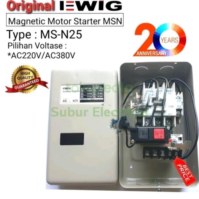 Ewig Msn-25 Magnetic Motor Starter Ewig Msn-25 220V/380V New Stok