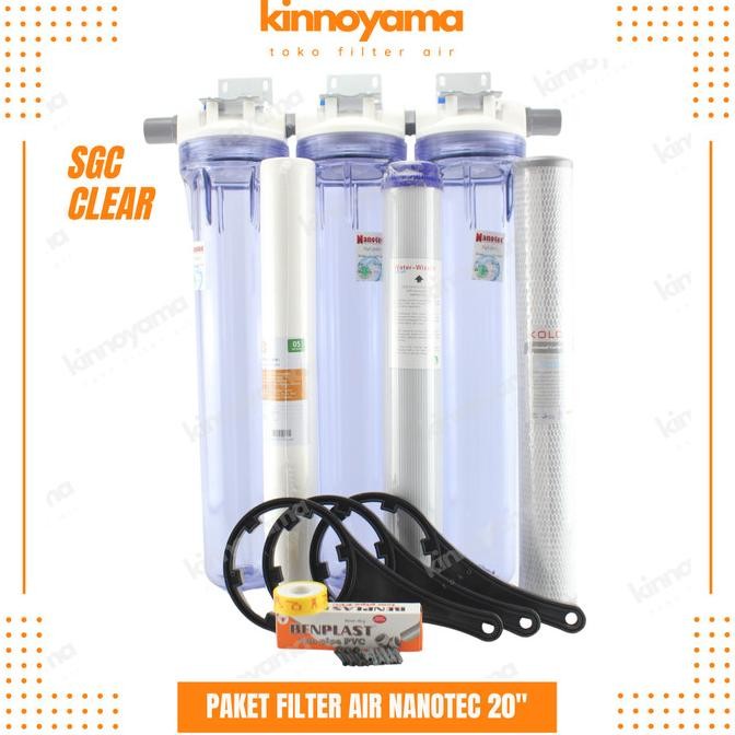 Paket Housing Filter Air Sumur Bor 20 Inci 3 Tabung / Saringan Air Toren Pdam Keruh Bau Berpasir New