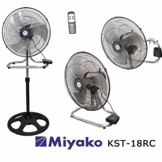 Industrial Fan Kst-18Rc Miyako Stand Fan Kst18Rc 3In1 Kipas Angin Tumpu Lantai Berdiri, Duduk, Dan T