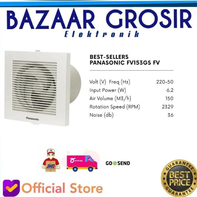 Exhaust Fan Hexos Panasonic Kamar Mandi Fv15Egs Fv 15Egs 15Cm New Stok