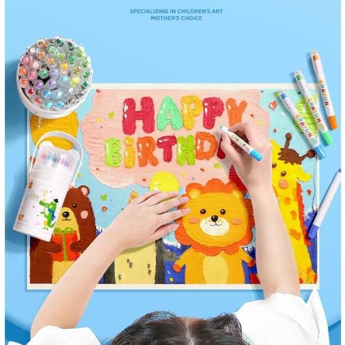 

Free BrushCrayon Putar Washable 36/48 Color Crayon For Kids Tidak Beracun yang Dapat Dicuci Seni Gambar Pastel Minyak Crayon Tidak Kotor Ditangan Washable Non Toxic Krayon Anak-anak Stationery ZER