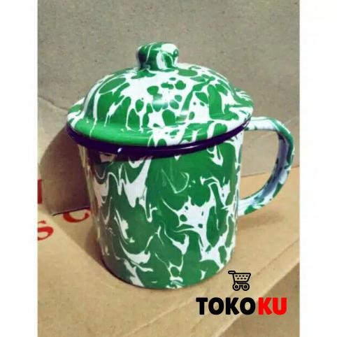 MUG LURIK TUTUP 10 CM/MUG BLIRIK/MUG SENG BLIRIK LAT