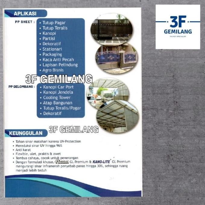 Fiber Plastik Penutup Pagar KANOPLAS POLOS 1.2mm Meteran