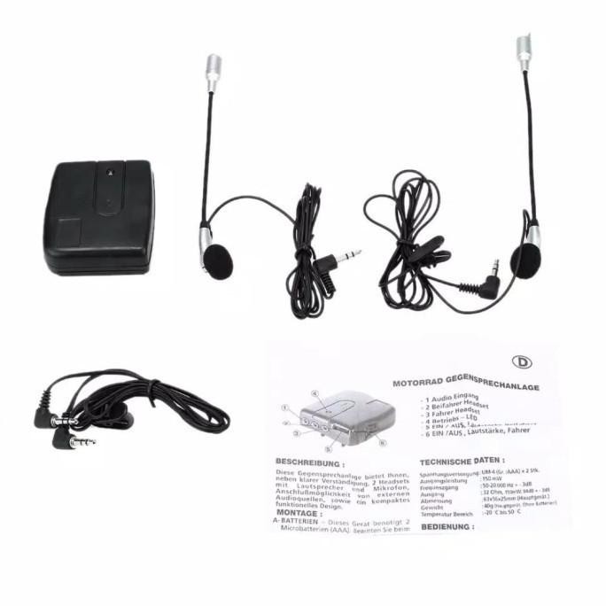 Intercom helm interphone sepeda motor handsfree boncengan headset asli
