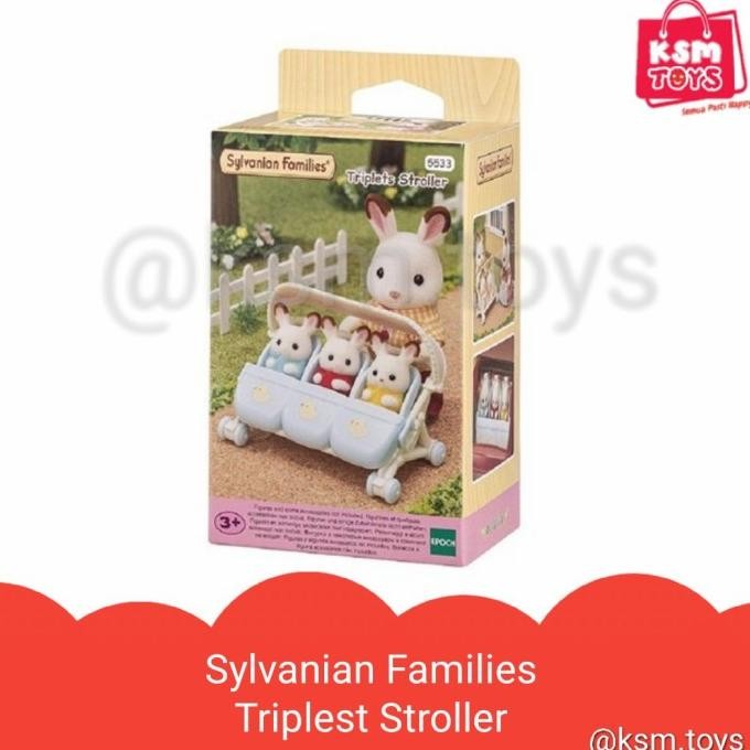 Sylvanian Families Triplest Stroller miniature figure koleksi