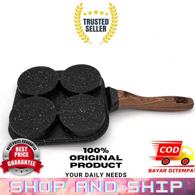 Wajan Panci Cetakan Kue Telur Ceplok Dadar 4 In 1 Omelette Pan Mini