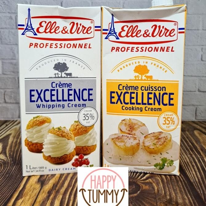 

elle & vire cooking whipping cream whipped 1L original whip krimer