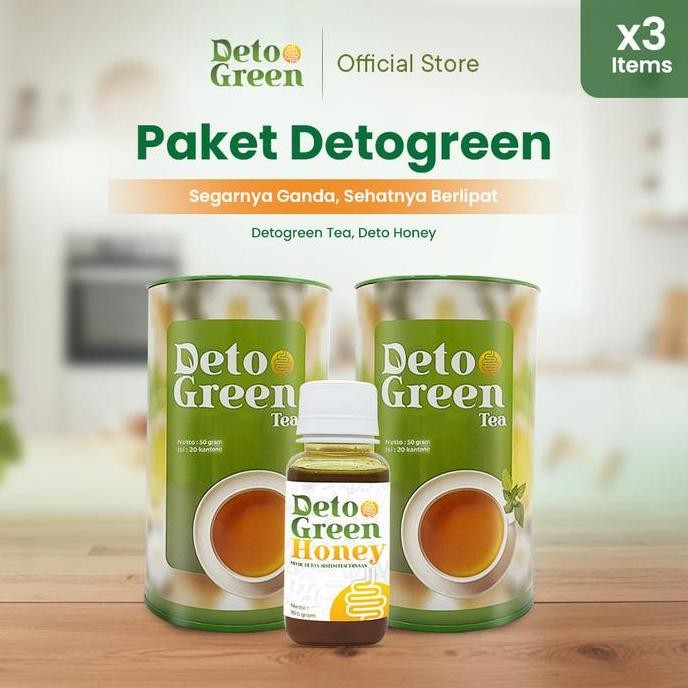 

Grosir Bundling Detogreen Tea & Detogreen Honey Paket 2 Teh Dan 1 Madu Herbal Alami 3 Pcs