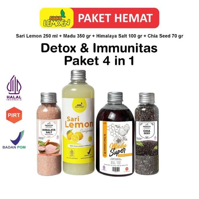 

Murah Paket Hemat 4In1 Sari Lemon 250Ml, Madu Super 350Ml, Garam Himalaya 100Gr, Chia Seeds 70Gr - Suur Lemoen Jakarta Timur