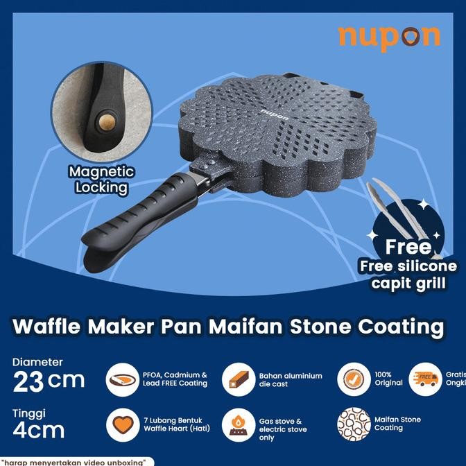 NUPON Panci Cetakan Kue Waffle Maker Pan Maifan Stone NonStick Coating