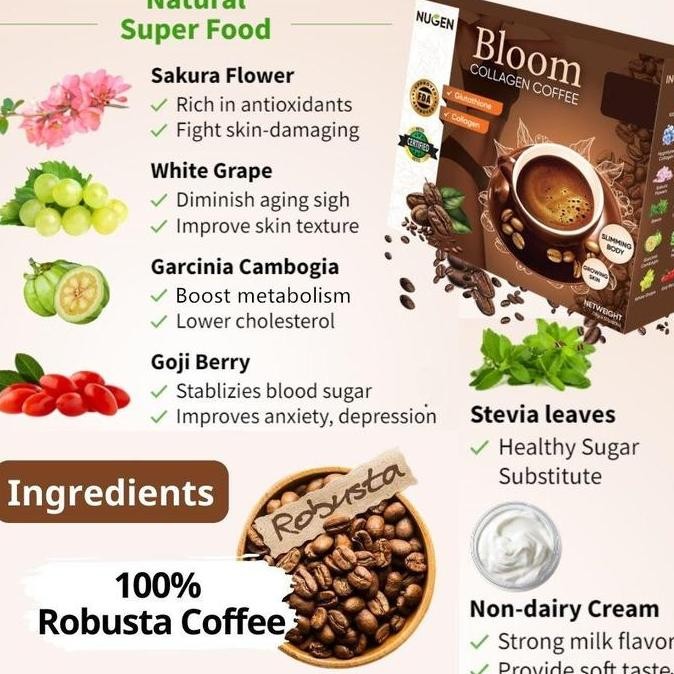 

Murah 4-1CodBloom Kopi Kolagen, Minuman Seduhan Padat, 12 Count Coffee Cup Kopi Tubruk Kopi Bebas Kafein Kopiliong Bulan Kopi Tubruk Kopi Tubruk Air Susu Bubuk