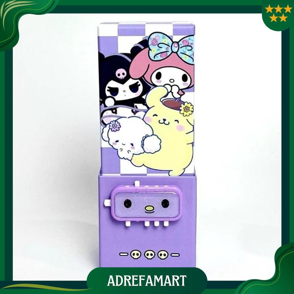 

(Pascode Sanrio) Kotak Tempat Tepak Pensil Pencil Case Dengan Kunci Pin Passcode Password Sandi Bahan Karton Lucu Motif Karaktet Sanrio Kuromi Melody Cinamonroll Pompompurin Tebal Premium Gratis Ongkir