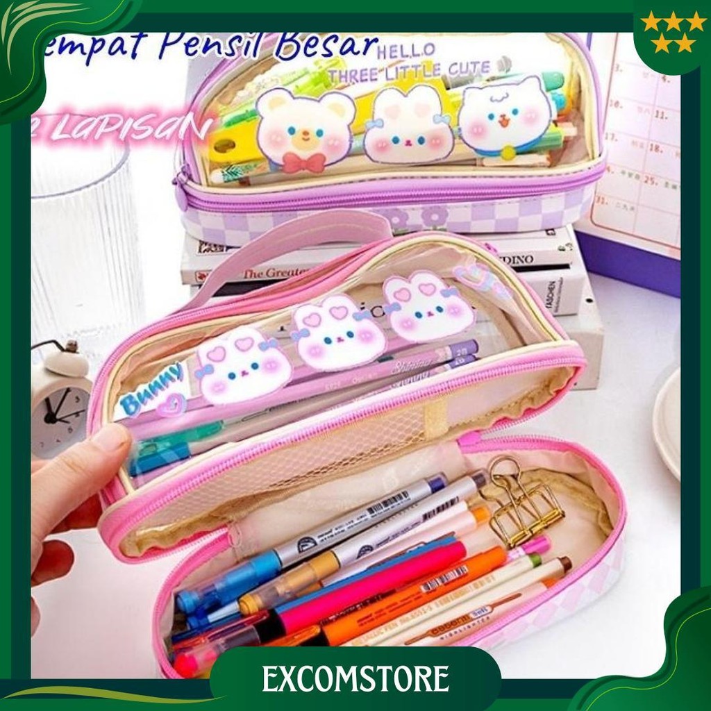 

(Cod) Tas Pensil Dua Lapis / Pencil Case Kapasitas Besar / Tempat Pensil Bening / Kotak Pensil /Aesthetic Anak Pencil Cases/Tas Makeup/Tas Penyimpanan Transparan Warna/Tas Penyimpanan Serbaguna Dengan Zipper/Tas Alat Tulis Pvc Transparan Siswa Sale