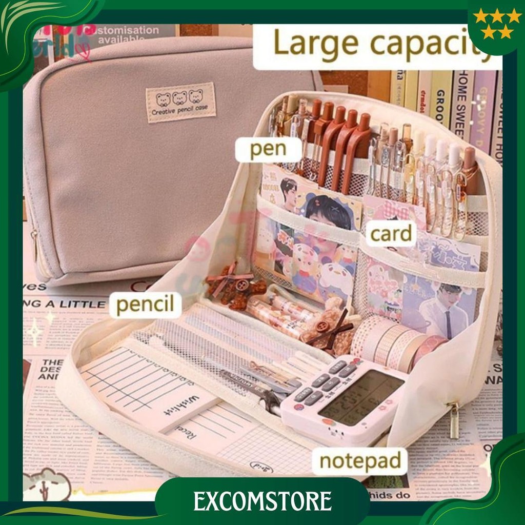 

Tempat Pensil Alat Tulis Kreatif Multifungsi Tas Perlengkapan Kantor Dan Anak Sekolah | Kotak Pensil Perlengkapan Kantor Stationary Bag Best Seller