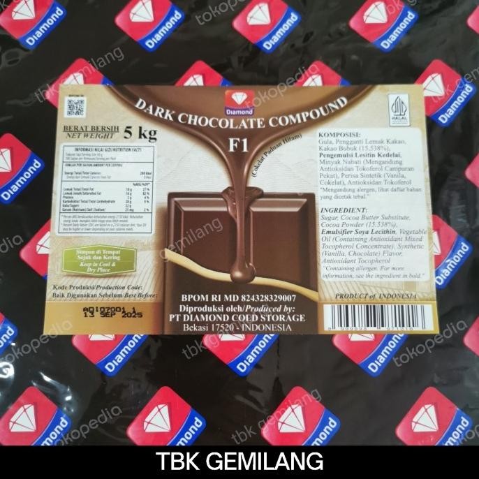 

Grosir Diamond F1 Dark Chocolate Compound 5Kg