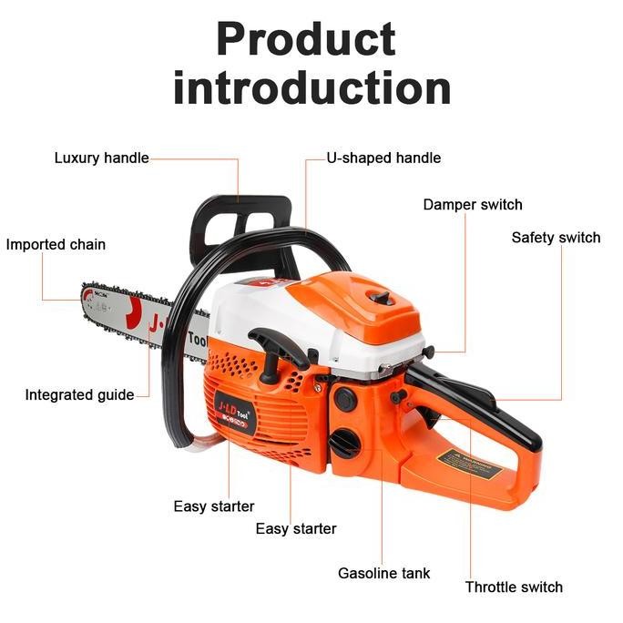 Sale Jld Gergaji Mesin Chainsaw 54.6Cc Mesin Potong Kayu Mesin Chainsaw 20Inch Pohon Kayu Kualitas S