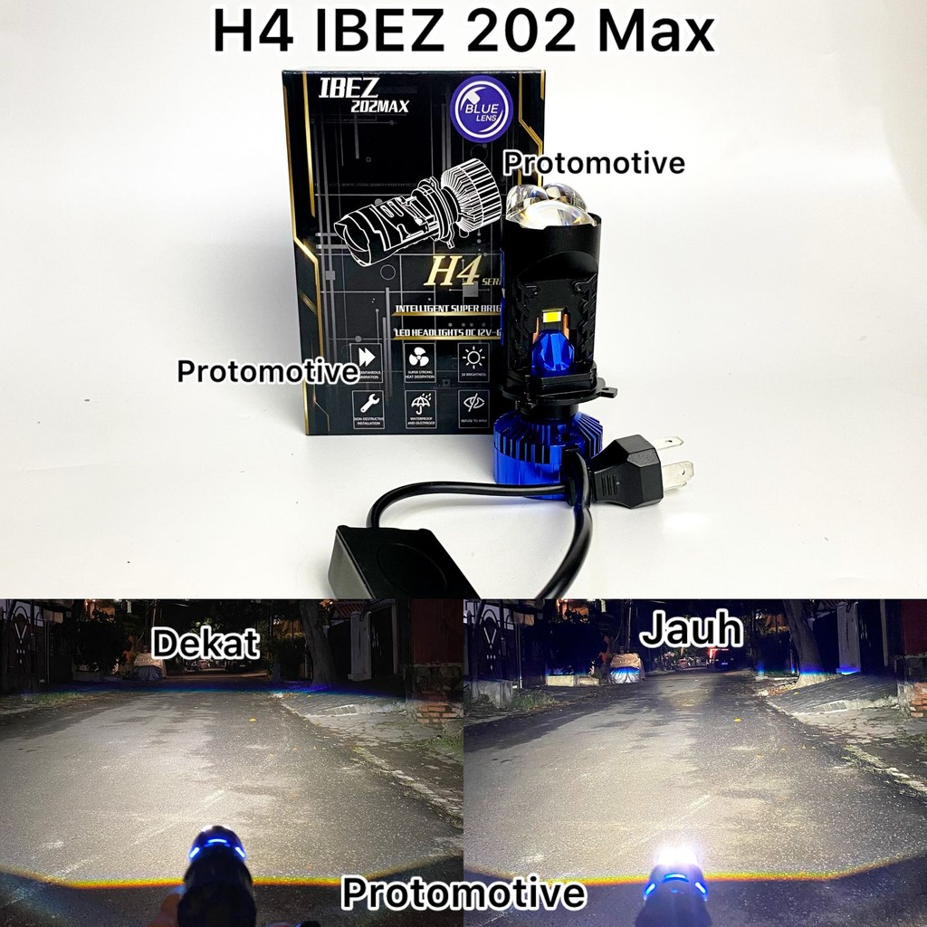 IBEZ 202 Max Lampu Utama H4 Projector Biled Dual Lens