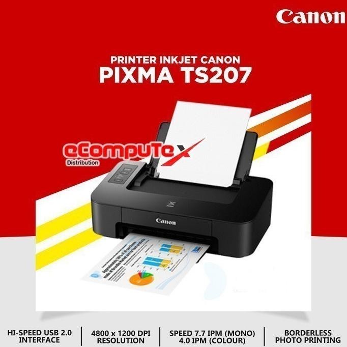 Printer Canon Pixma Ts207 / Ts 207 Inkjet Print Only Garansi Resmi Co