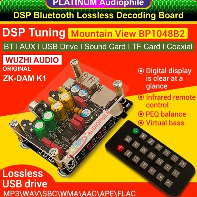 Bluetooth Audio Decoding Receiver DSP Lossless Flac MP3 USB Sound Card ZK-DAM K1