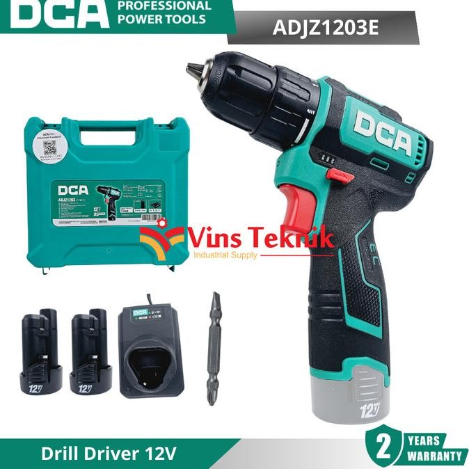 Promo Dca Adjz1203E Cordless Brushless 12V Drill Driver Bor Baterai 12V Adjz1203
