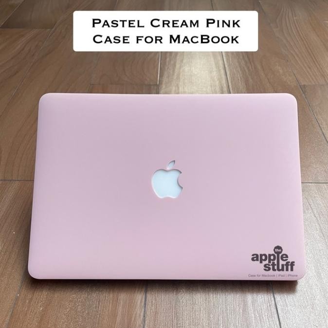 TERBARU - MacBook Apple Pro Air Case Pastel Cream Pink Dusty Pink
