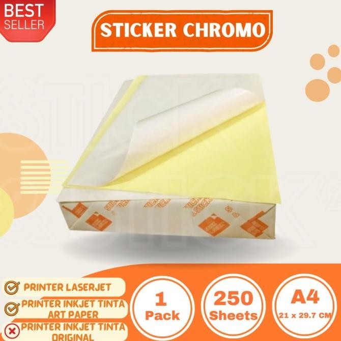 

S&S A4 Sticker CHROMO Glossy ULTIMATE Quality 250 Sheets murah