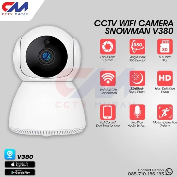 WIRELESS V380 IP CAMERA MINI CCTV SNOWMAN WIFI Q7S