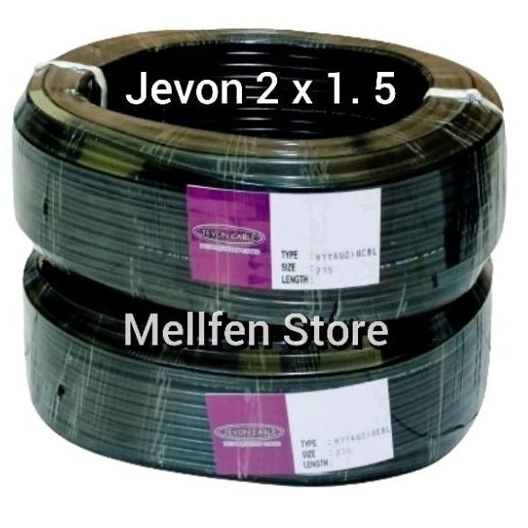 Kabel listrik JEVON 2X1.5 50 yard Hitam kabel listrik serabut