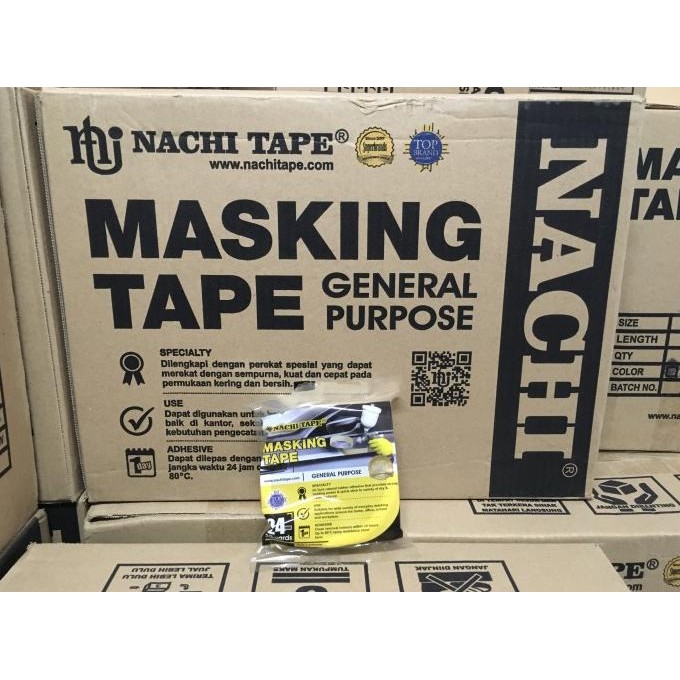 

[CABANG] Lakban kertas Nachi 1 inch(24mm) x 20Y / Masking Tape Nachi murah