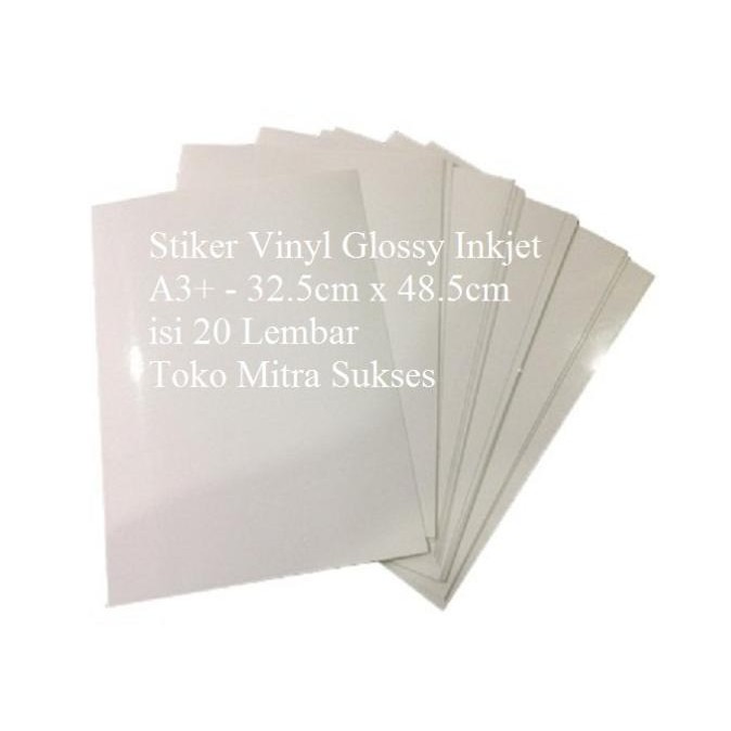 

Stiker Vinyl Glossy Inkjet A3+ - 32.5cm x 48.5cm murah