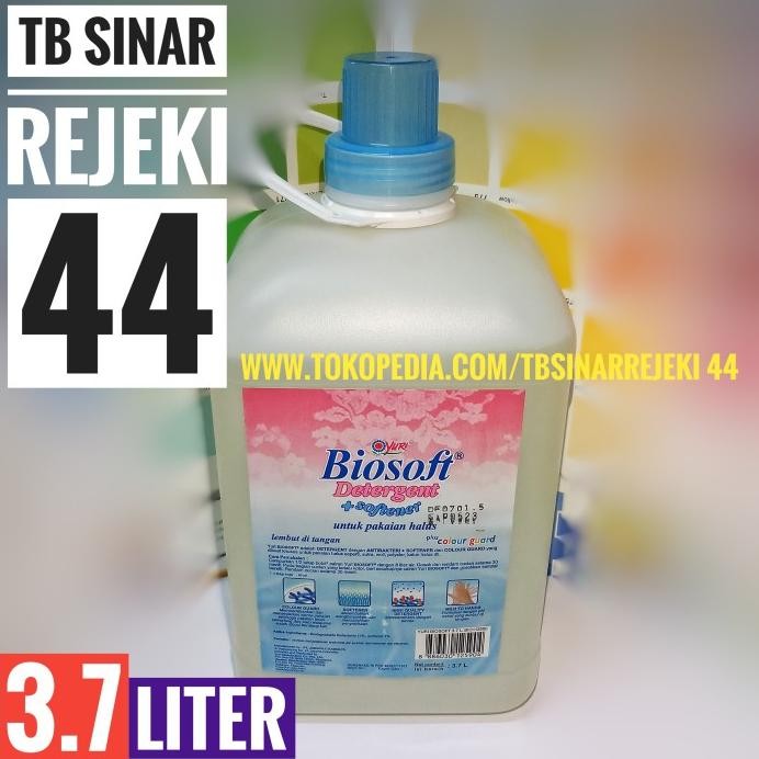 Yuri Biosoft Detergent Cair + Softener Jerigen 3.7 Liter murah