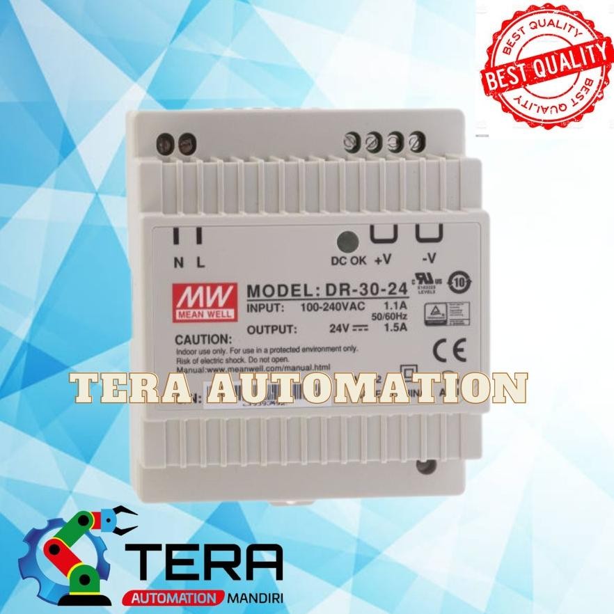 DR30-24 DR-30-24 DR 30 24 AC DC Converter 24V DIN Switching Power READY STOK.