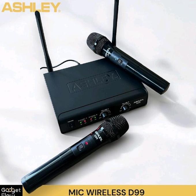 Microphone Wireless Ashley D99 Mic Dynamic Dengan 2 Mic Dan 1 Receiver Original Resmi Co