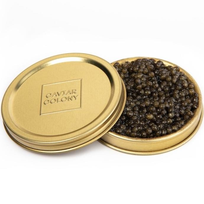 

Caviar Colony Sturgeon Roe Oscietra Amur Kaluga Hybrid Russian