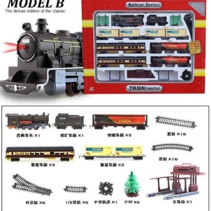 Sale Super Jumbo Kereta Mainan Lokomotif Fenfa Railking Gerbong Rel Train Railcar Railway Station An