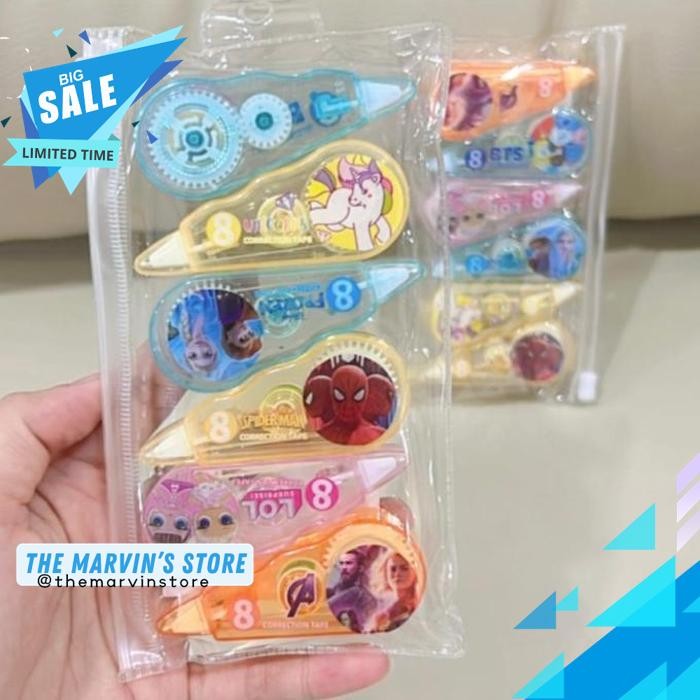 

TIP-EX ROLL CORRECTION - PENGHAPUS PULPEN TIP EX ROLL ISI 6PCS KTER LUCU TERBAIK !!