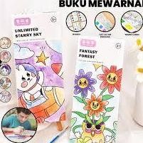 

Wes-24 Buku Gambar Mewarnai Buku Lukis Cat Air Set Free Kuas / Buku Mewarnai Watercolor Book Coloring Edukasi Anak