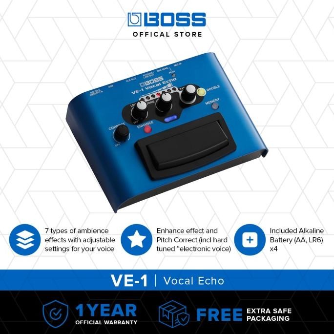 Boss Ve-1 Vocal Echo Pedal Efek Vokal Co