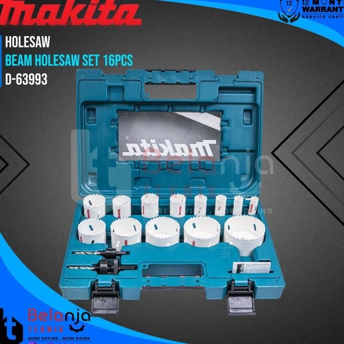 Bisa Gosend! Makita Beam Holesaw Set 16Pcs Mata Bor Pelubang Kayu Pipa Pvc Hole Saw