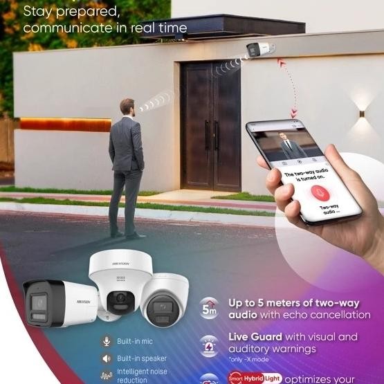 Murah Ds-2Ce70D0T-Ptlts Hikvision 2Mp Two Way Audio Pan Tilt Camera Hybrid Light Cctv Kamera Analog 