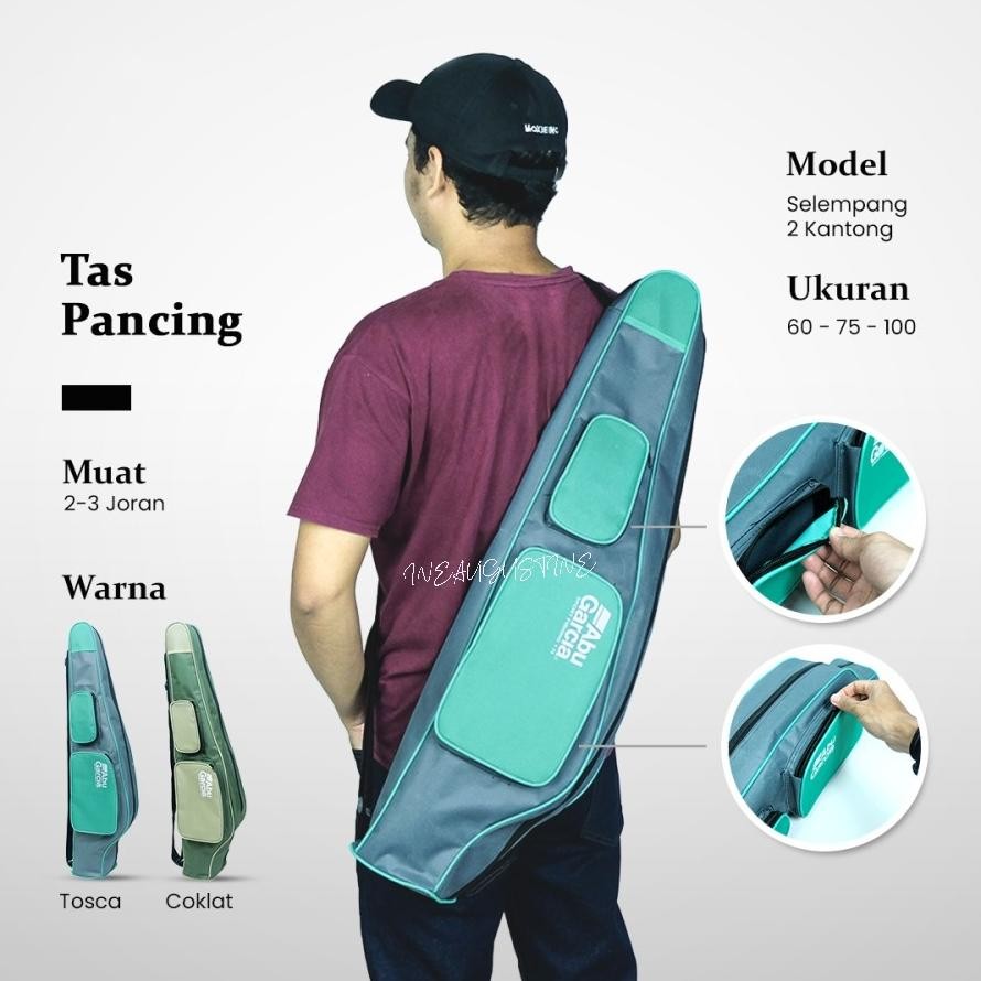 TAS JORAN PANCING SELEMPANG ANTI AIR MUAT 2-3 JORAN UK 60 75 100CM - COKLAT TOSCA 60 TAS PANCING AKS