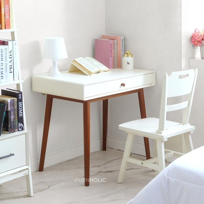 Ifurnholic Jimmy Desk | Meja Belajar Laci Aesthetic | Meja Kamar Dan Konsol Minimalis | Furniture Or