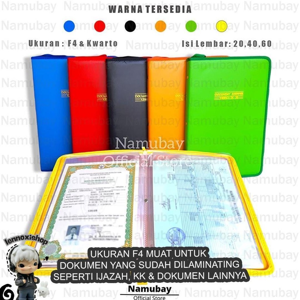 Dokumen Keeper Isi 20,40,60 Lembar/Dokumen Keeper Resleting/Map Anti Air/Map Dokumen/Clear Holder/Ma