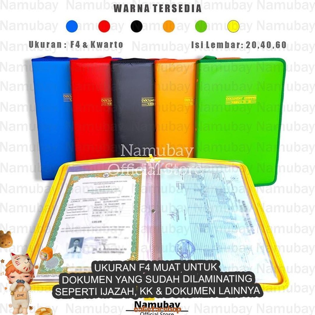 Dokumen Keeper Isi 20,40,60 Lembar/Dokumen Keeper Resleting/Map Anti Air/Map Dokumen/Clear Holder/Ma